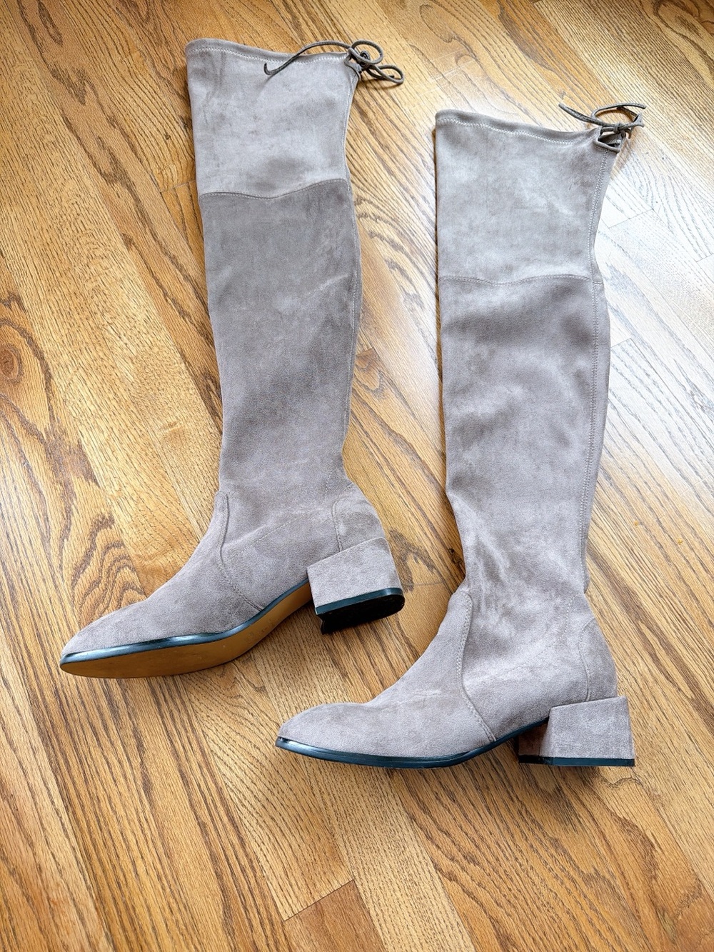 Stuart Weitzman Over-the-Knee Suede Block Heel Boots - Picture 3 of 5